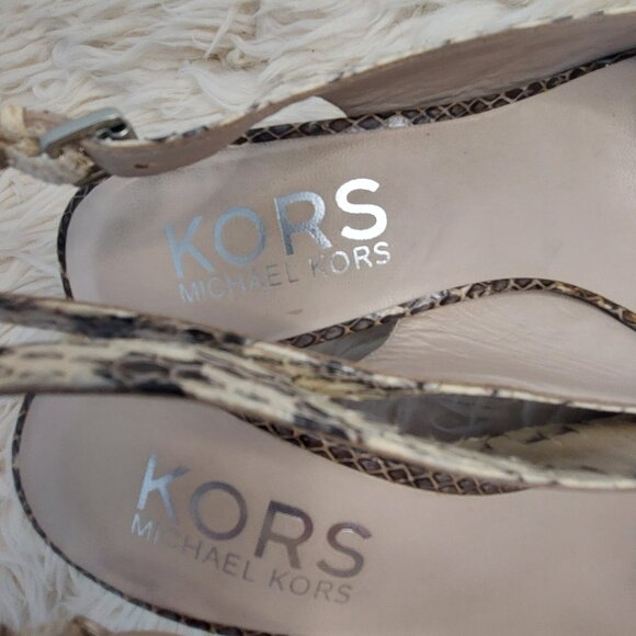 KORS Michael Kors Snakeskin Slingback Kitten Heel - Picture 3 of 11
